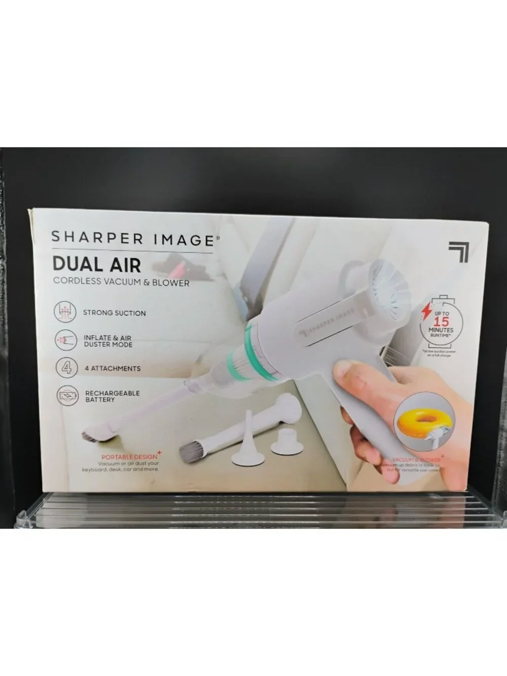 Sharper Image Dual Air Cordless Vacuum & Blower With Attachments